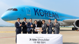 현대차·기아 '엑스블 숄더' 1호, 대한항공에 전달...